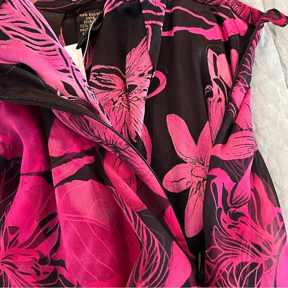 Dana Buchman - Black & Pink Silk Maxi skirt NWT size 16 - Picture 3 of 8